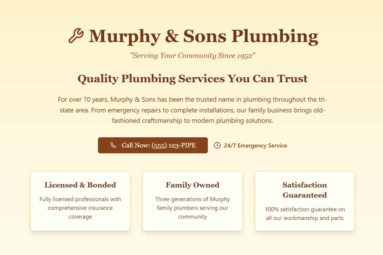 Old website example - before redesign